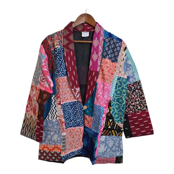 Ashley Taylor Women's Patchwork Jacket Multicolor One Size Fits Large XLarge - Picture 2 of 15